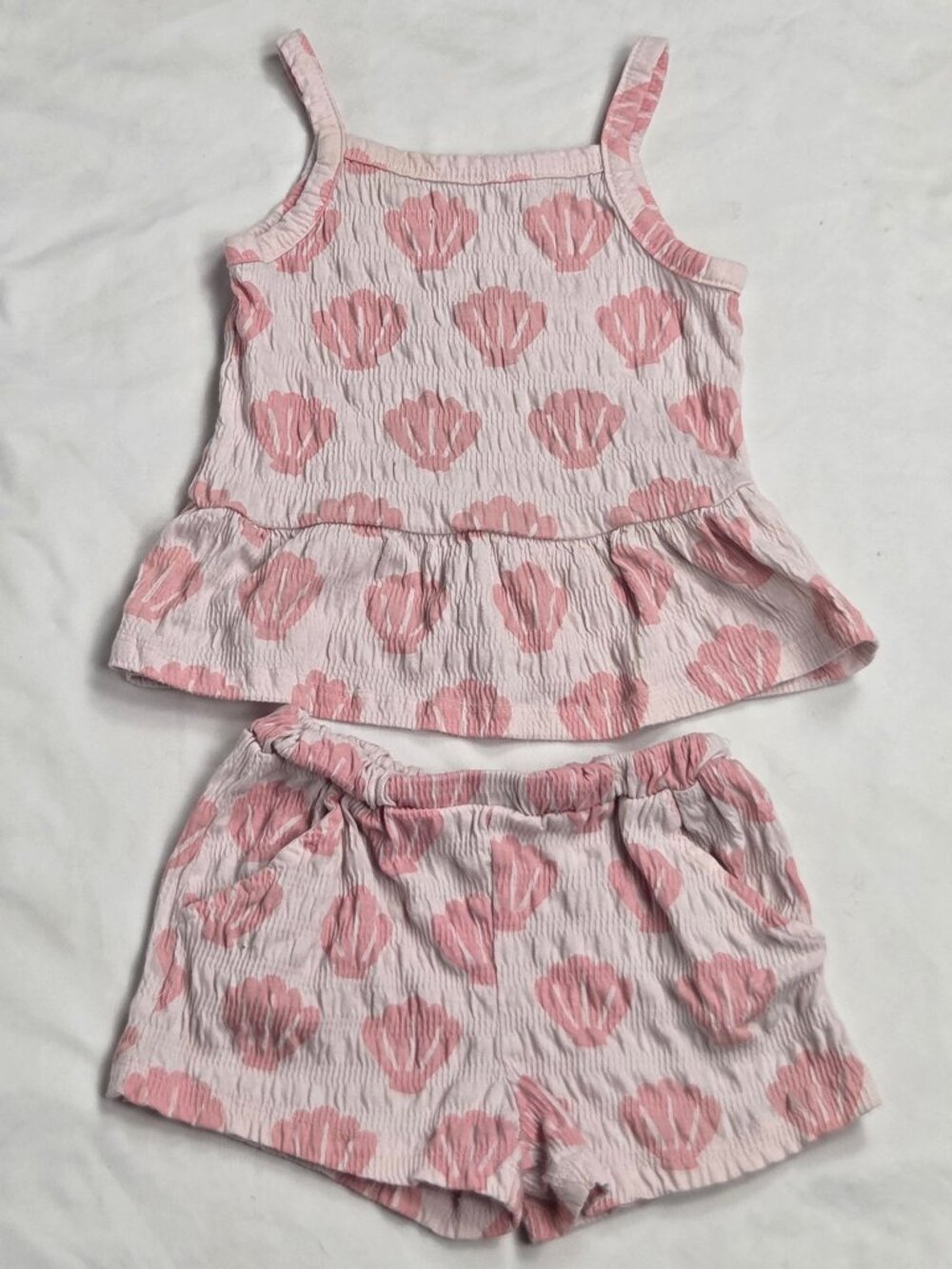 365 Kids by Garanimals Girls Peplum Tank Top and Shorts Outfit Set Size 5